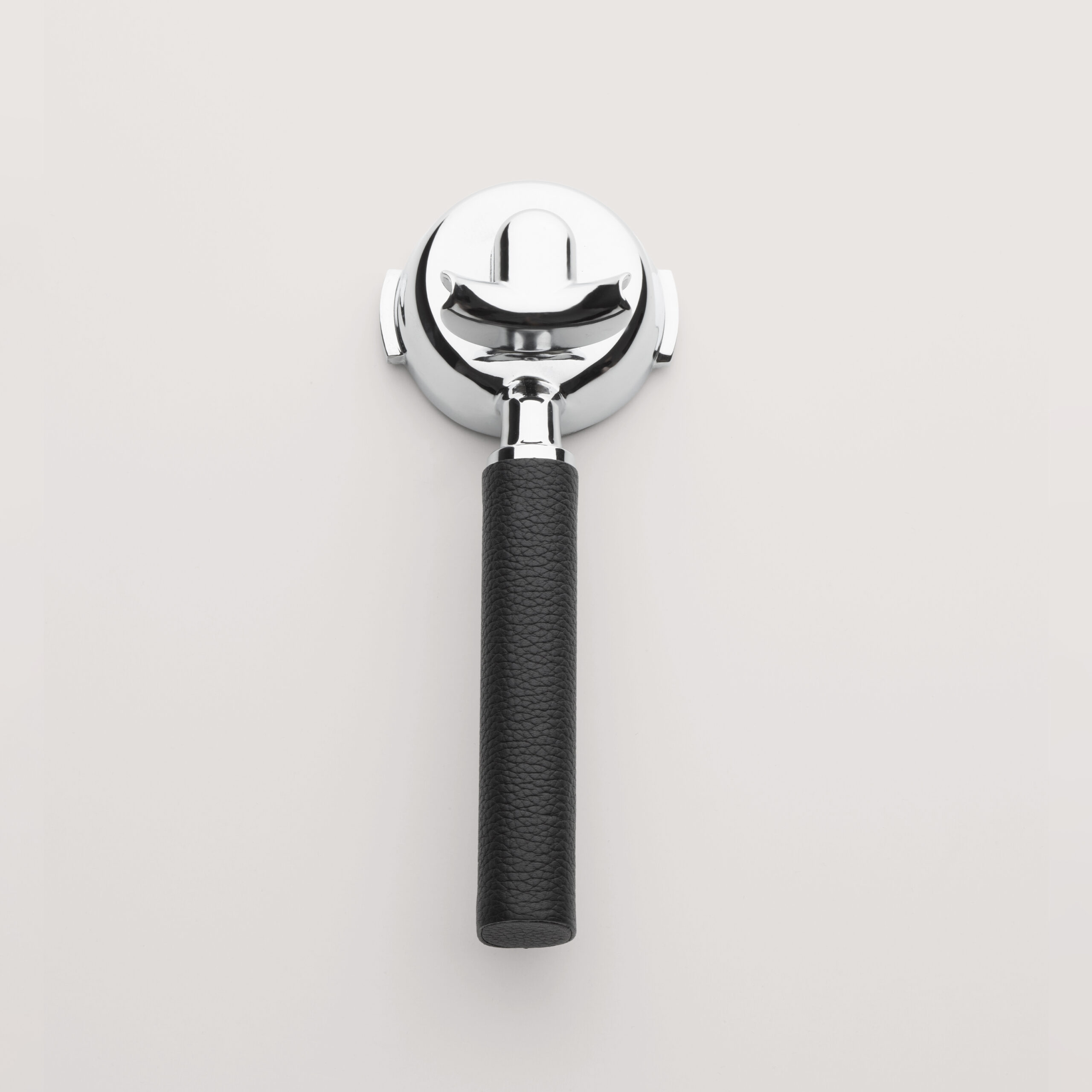 Doppel-Siebträger Leder pebble black